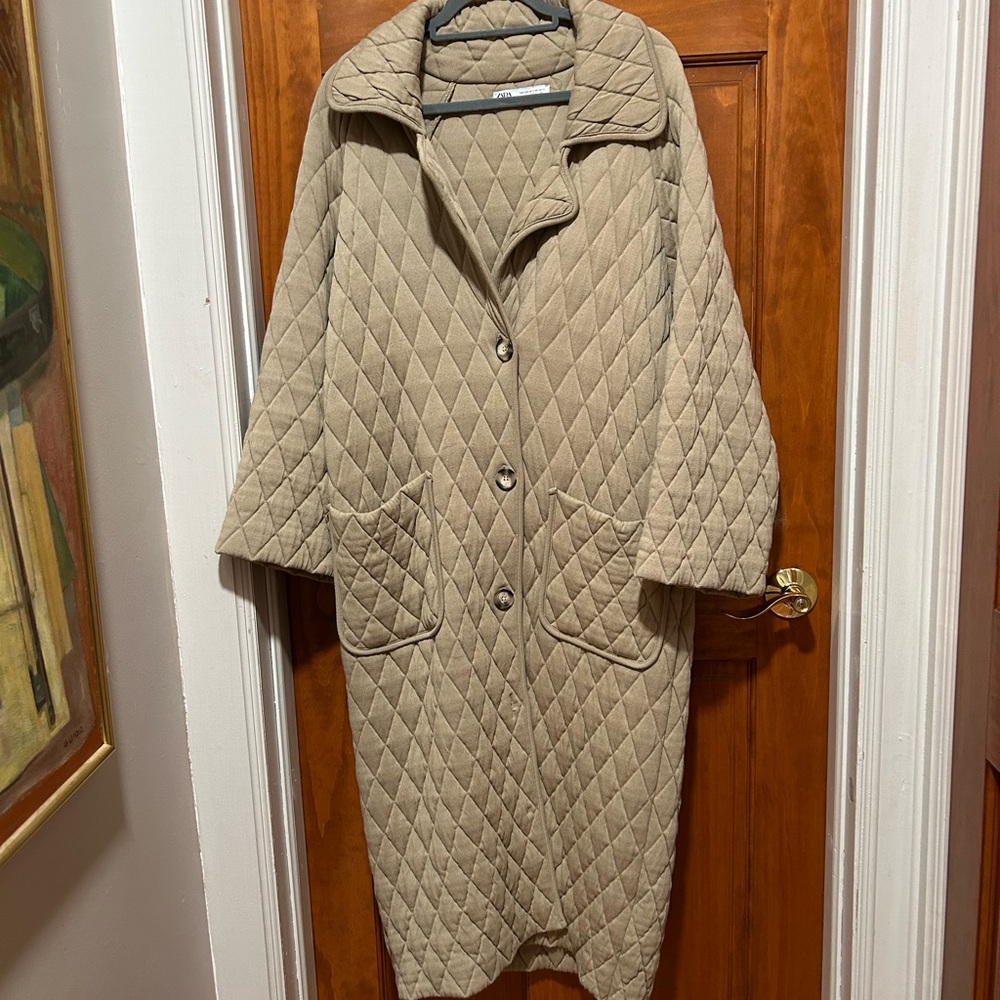 Zara Beige Quilted Jacket